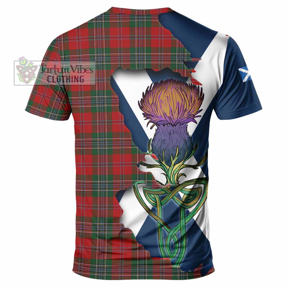 Tartan Vibes Clothing MacLean (McLean) Tartan Family Crest T-Shirt Scottish Thistle Celtic Inspired