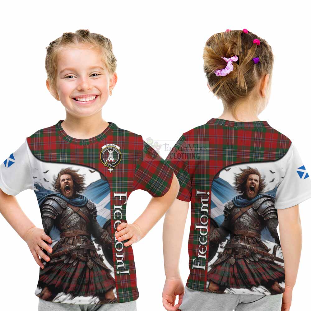 Tartan Vibes Clothing MacLean (McLean) Crest Tartan Kid T-Shirt Inspired by the Freedom of Scottish Warrior