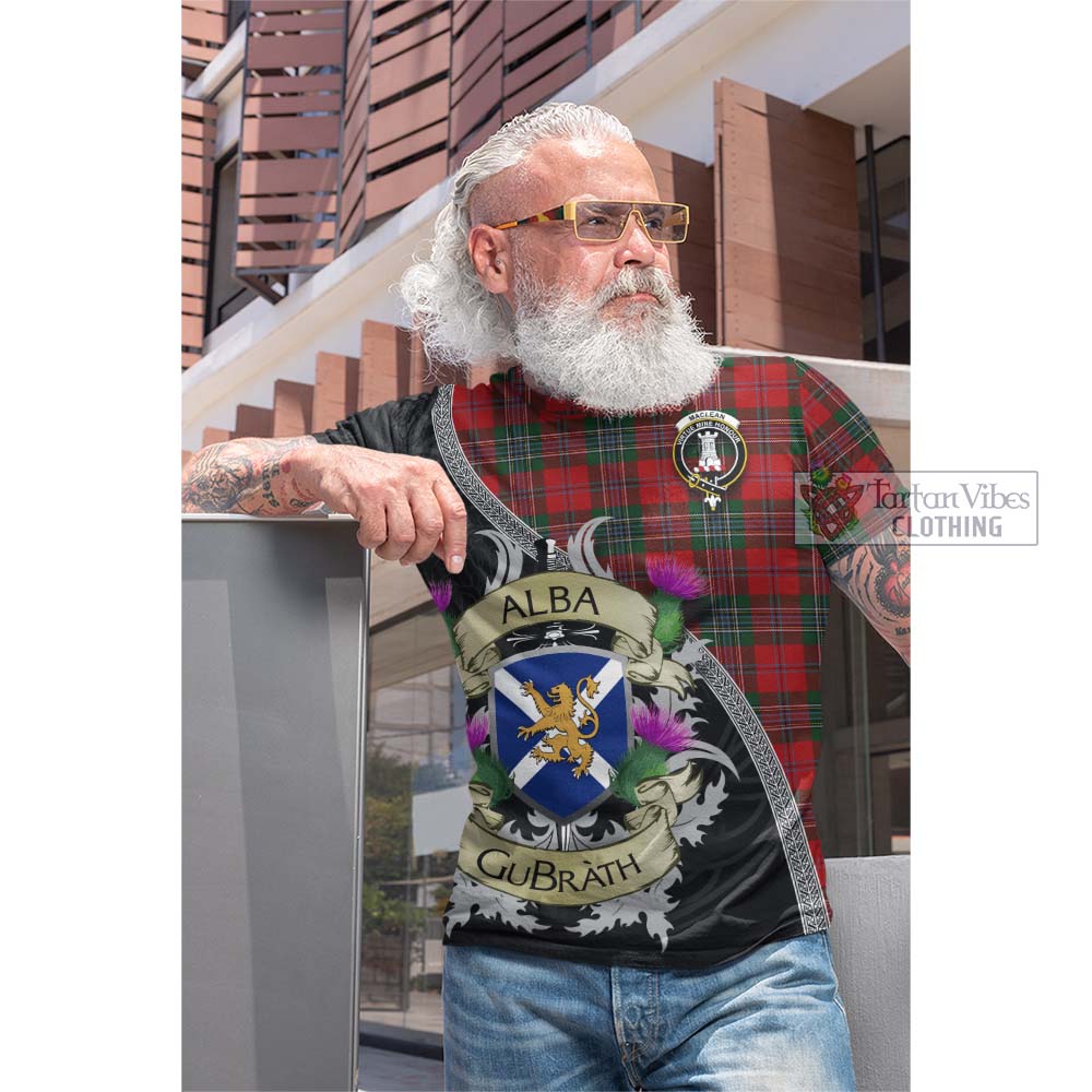 Tartan Vibes Clothing MacLean (McLean) Tartan Family Crest Cotton T-shirt Lion Rampant Royal Thistle Shield Celtic Inspired