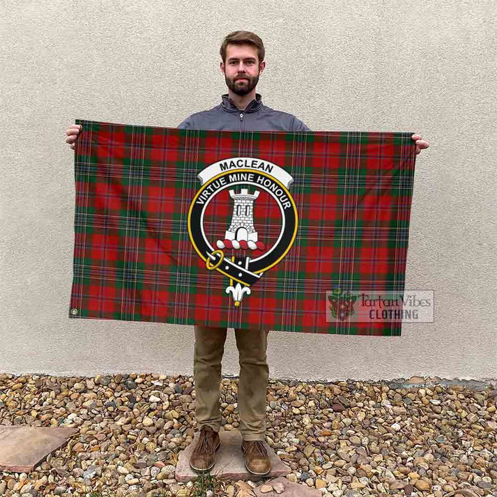 MacLean (McLean) Tartan House Flag with Family Crest