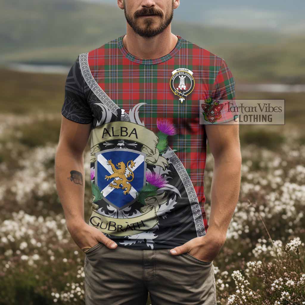 Tartan Vibes Clothing MacLean (McLean) Tartan Family Crest T-Shirt Lion Rampant Royal Thistle Shield Celtic Inspired