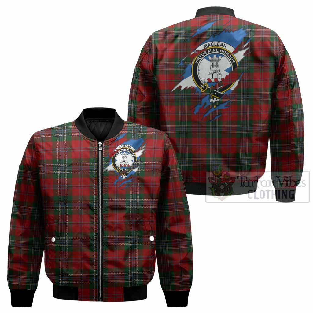 MacLean (McLean) Clan Crest In Me Tartan Bomber Jacket Scotland Flag Style