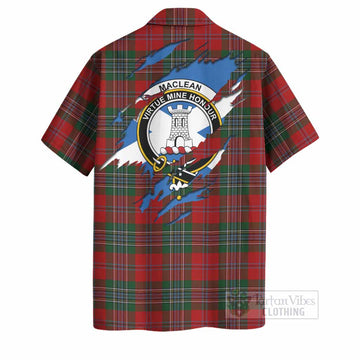 MacLean (McLean) Clan Crest In Me Tartan Hawaiian Shirt Scotland Flag Style