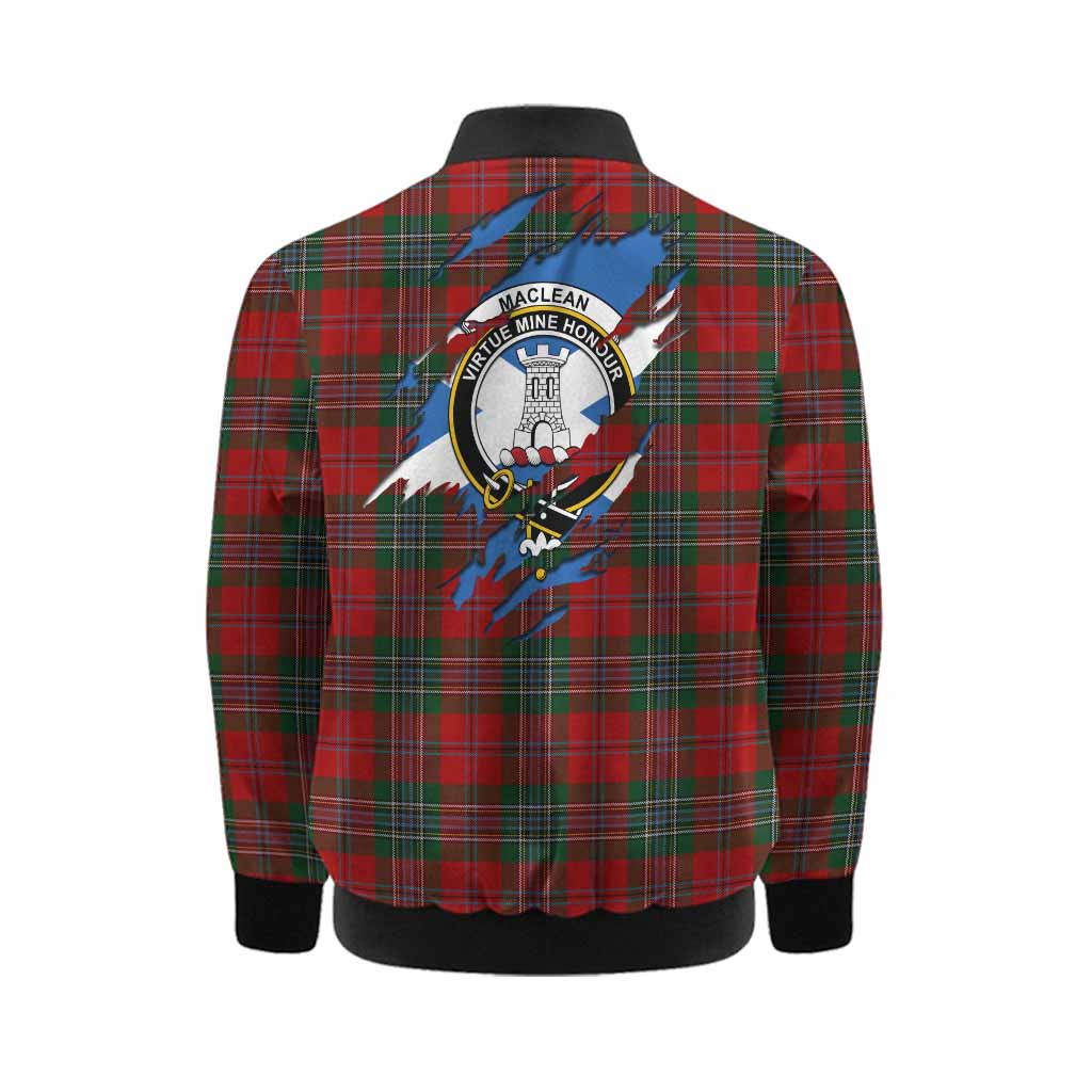 MacLean (McLean) Clan Crest In Me Tartan Kid Bomber Jacket Scotland Flag Style