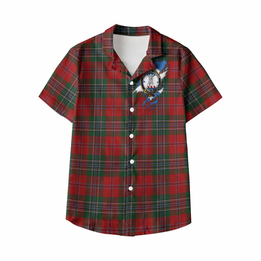 MacLean (McLean) Clan Crest In Me Tartan Kid Hawaiian Shirt Scotland Flag Style