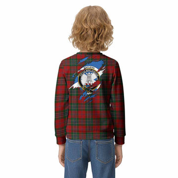 MacLean (McLean) Clan Crest In Me Tartan Kid Knitted Sweatshirt Scotland Flag Style