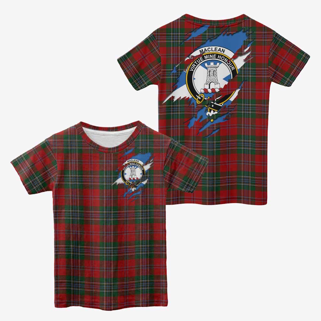 MacLean (McLean) Clan Crest In Me Tartan Kid T-shirt Scotland Flag Style
