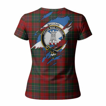 MacLean (McLean) Clan Crest In Me Tartan Women T shirt Scotland Flag Style
