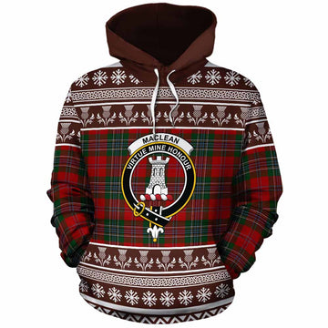 MacLean (McLean) Clan Tartan Christmas Cotton Hoodie with Family Crest