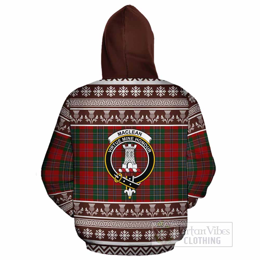 MacLean (McLean) Clan Tartan Christmas Cotton Hoodie with Family Crest - Tartan Vibes Clothing
