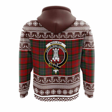 MacLean (McLean) Clan Tartan Christmas Hoodie with Family Crest
