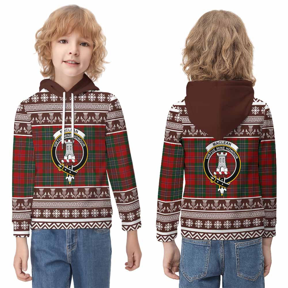 MacLean (McLean) Clan Tartan Christmas Kid Hoodie with Family Crest - Tartan Vibes Clothing