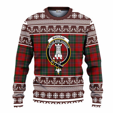 MacLean (McLean) Clan Tartan Christmas Ugly Sweater with Family Crest