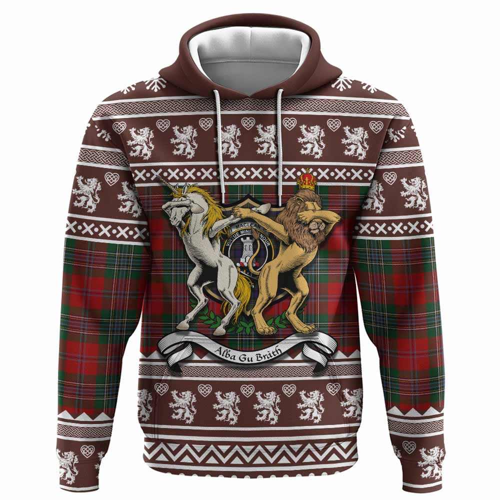 MacLean (McLean) Clan Tartan Crest Christmas Hoodie Coat of Arms Funny Style - Tartan Vibes Clothing