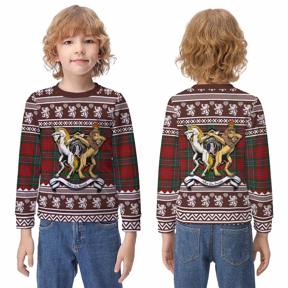 MacLean (McLean) Clan Tartan Crest Christmas Kid Ugly Sweatshirt Coat of Arms Funny Style - Tartan Vibes Clothing