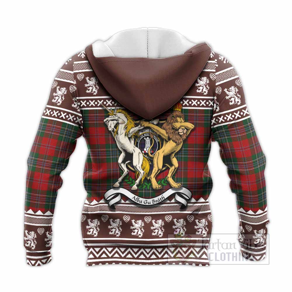 MacLean (McLean) Clan Tartan Crest Christmas Knitted Hoodie Coat of Arms Funny Style - Tartan Vibes Clothing