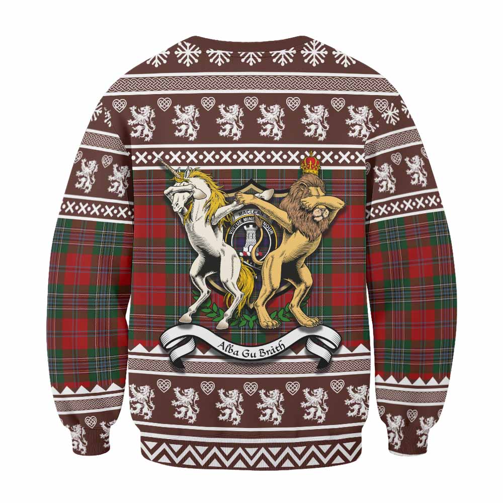 MacLean (McLean) Clan Tartan Crest Christmas Sweatshirt Coat of Arms Funny Style - Tartan Vibes Clothing