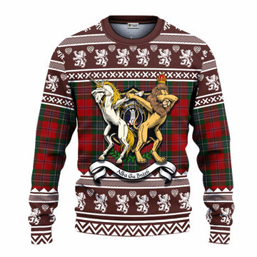 MacLean (McLean) Clan Tartan Crest Christmas Ugly Sweater Coat of Arms Funny Style