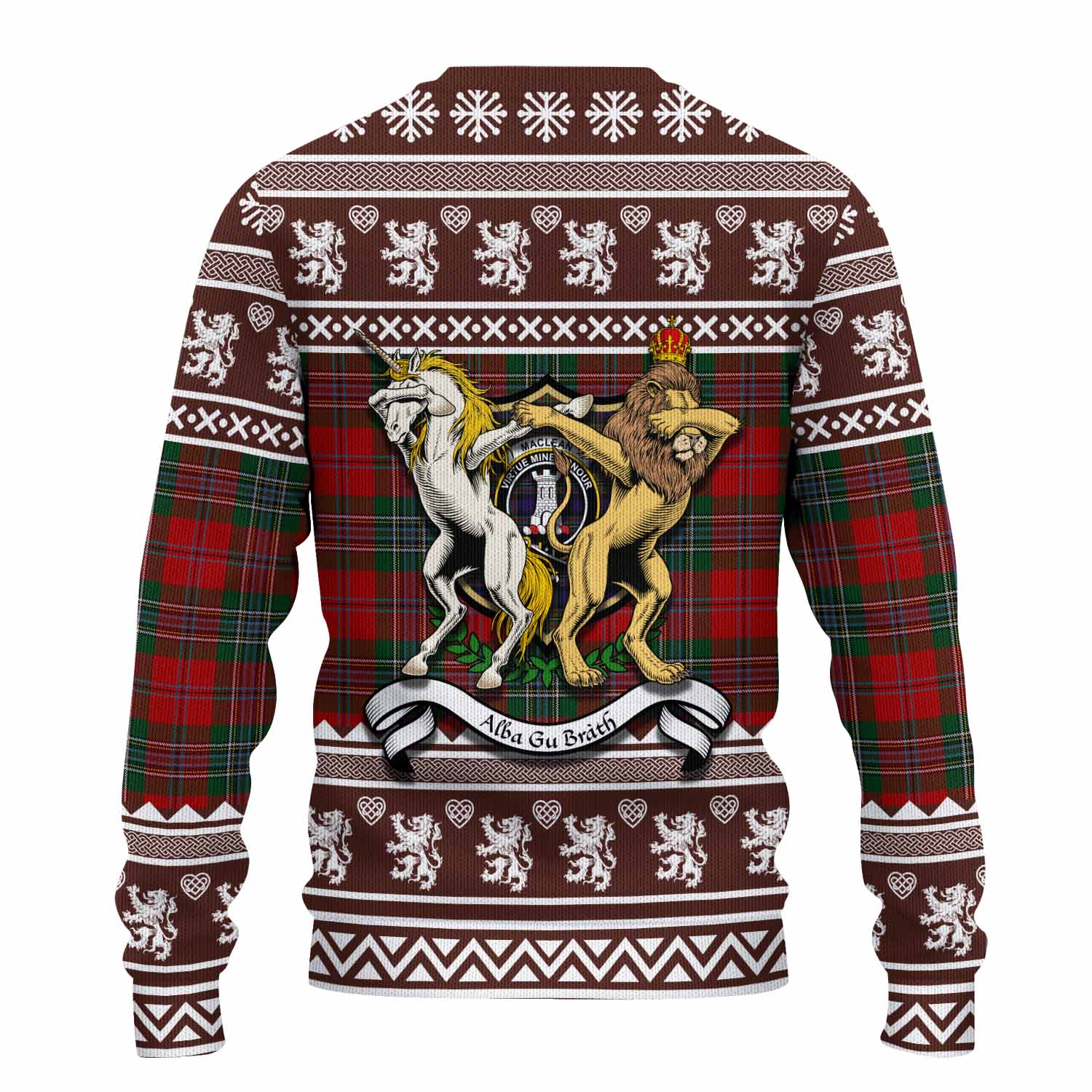 MacLean (McLean) Clan Tartan Crest Christmas Ugly Sweater Coat of Arms Funny Style - Tartan Vibes Clothing