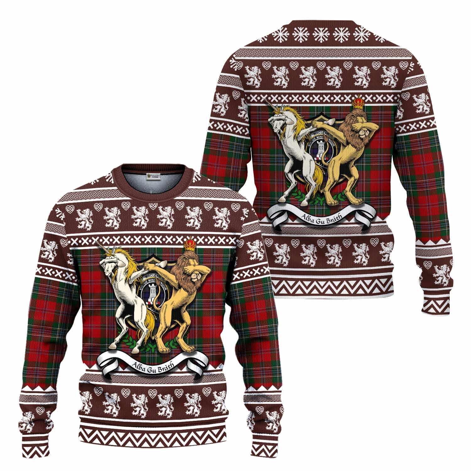 MacLean (McLean) Clan Tartan Crest Christmas Ugly Sweater Coat of Arms Funny Style - Tartan Vibes Clothing