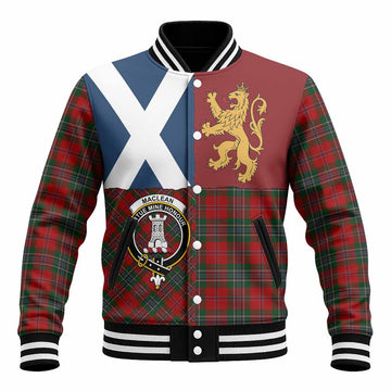 MacLean (McLean) Crest Tartan Baseball Jacket with Lion Rampant Saltire Style