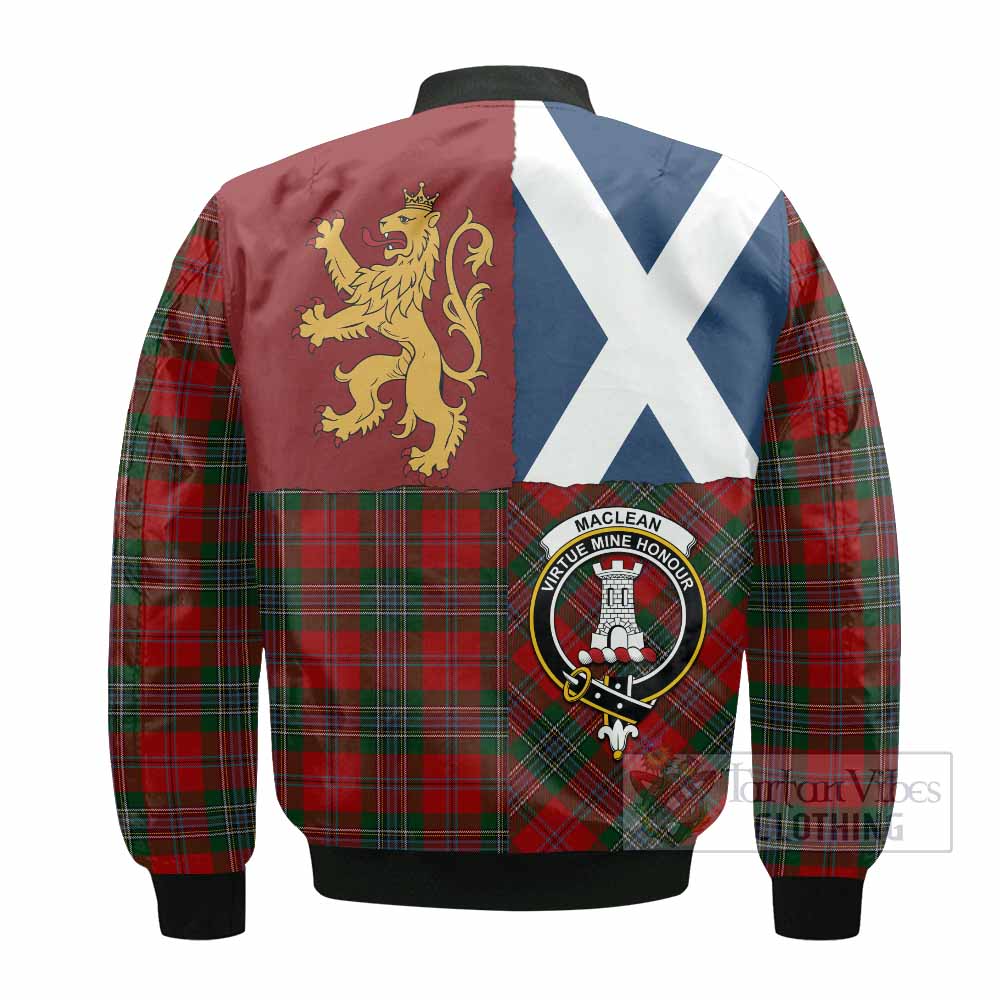 MacLean (McLean) Crest Tartan Bomber Jacket with Lion Rampant Saltire Style
