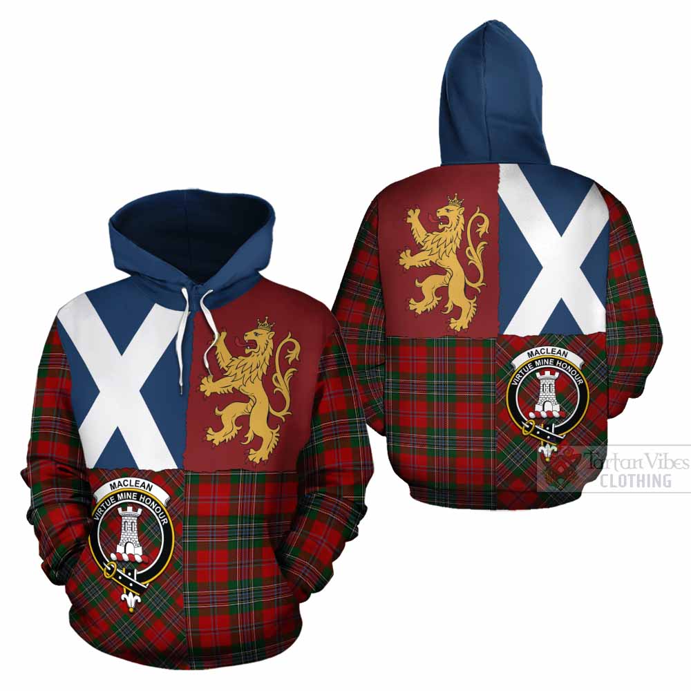 MacLean (McLean) Crest Tartan Cotton Hoodie with Lion Rampant Saltire Style - Tartan Vibes Clothing