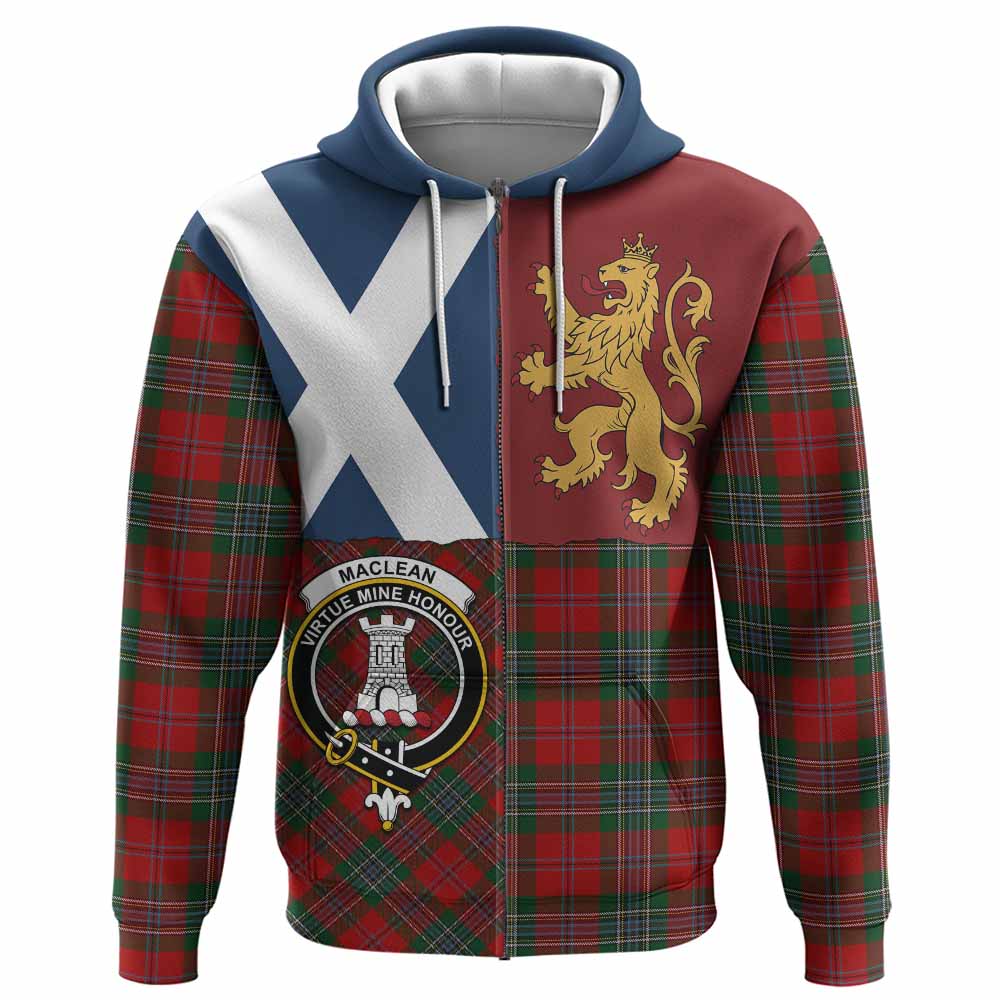 MacLean (McLean) Crest Tartan Hoodie with Lion Rampant Saltire Style