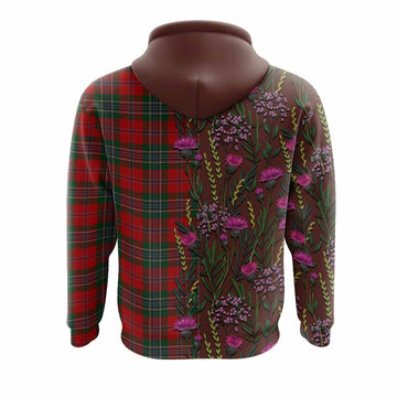 MacLean (McLean) Family Crest Tartan Hoodie Scottish Thistle Flower Pattern Half Style - Tartan Vibes Clothing