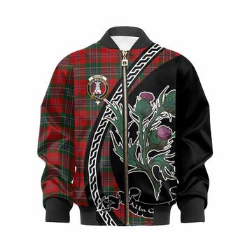 MacLean (McLean) Family Crest Tartan Kid Bomber Jacket Alba Thistle Inspired - Tartan Vibes Clothing
