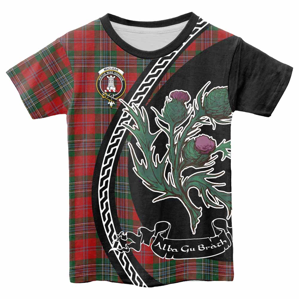 MacLean (McLean) Family Crest Tartan Kid T-shirt Alba Thistle Inspired - Tartan Vibes Clothing