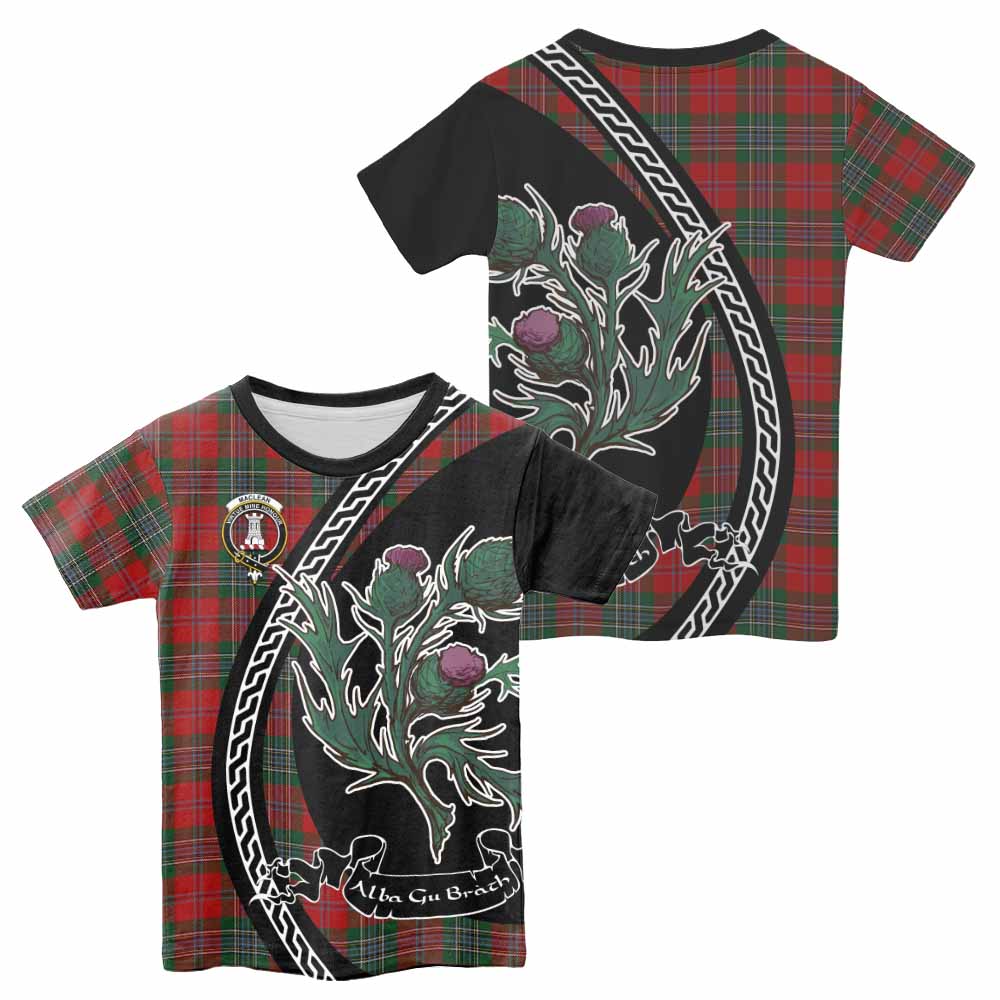 MacLean (McLean) Family Crest Tartan Kid T-shirt Alba Thistle Inspired - Tartan Vibes Clothing
