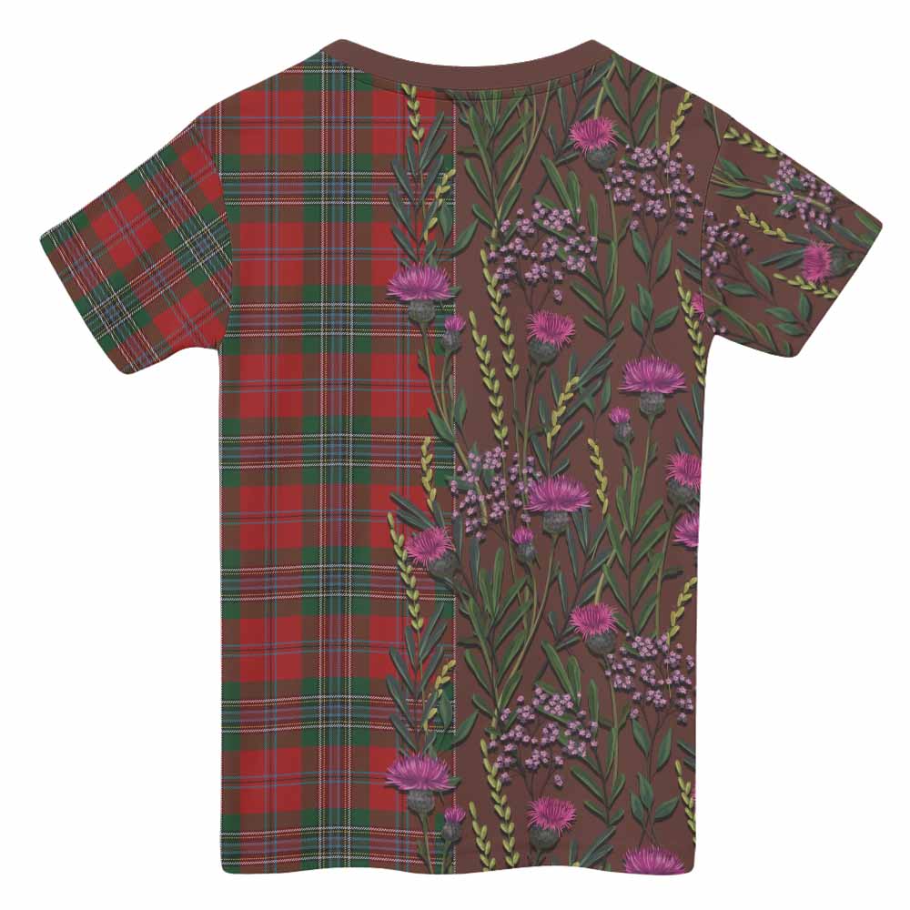 MacLean (McLean) Family Crest Tartan Kid T-shirt Scottish Thistle Flower Pattern Half Style - Tartan Vibes Clothing