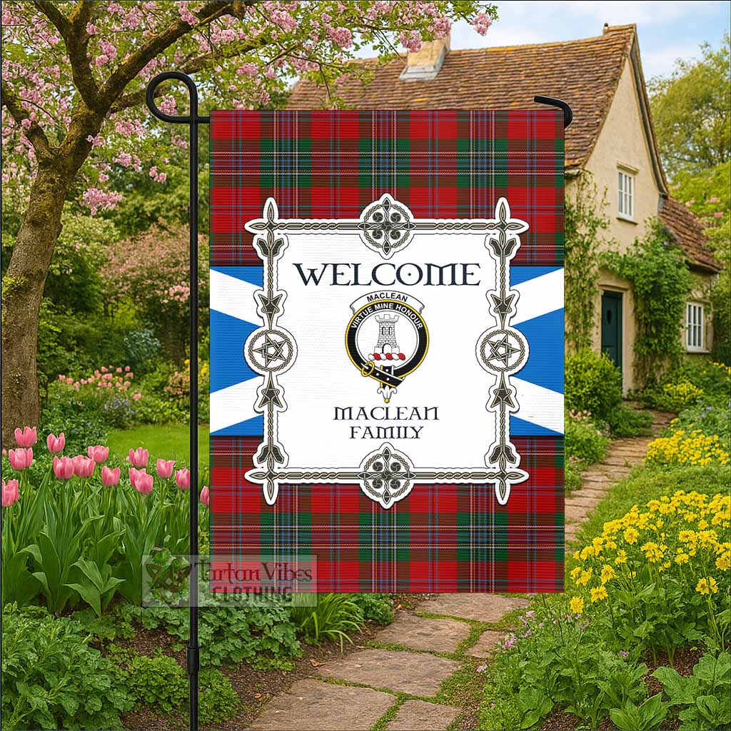 MacLean (McLean) Family Crest Tartan Welcome Garden Flag Saltire Harmony Style - Tartan Vibes Clothing