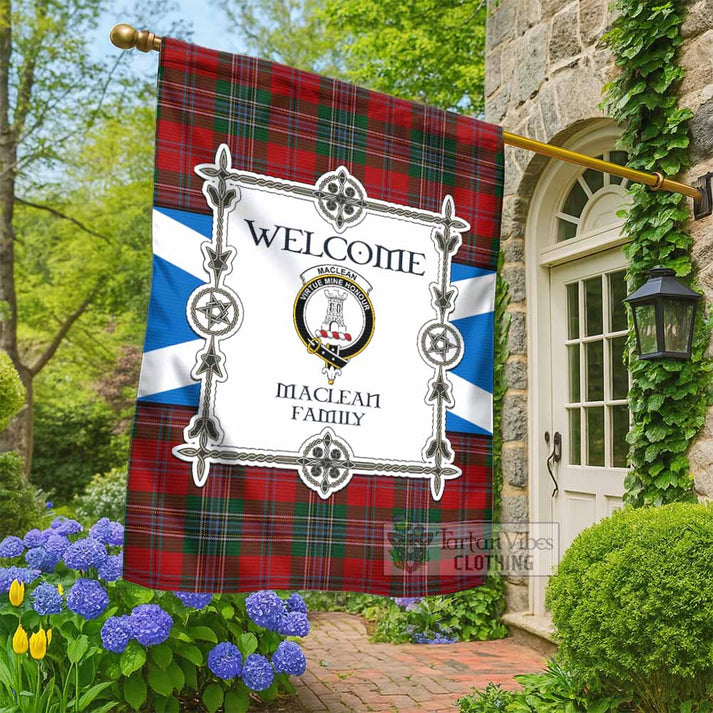 MacLean (McLean) Family Crest Tartan Welcome Garden Flag Saltire Harmony Style