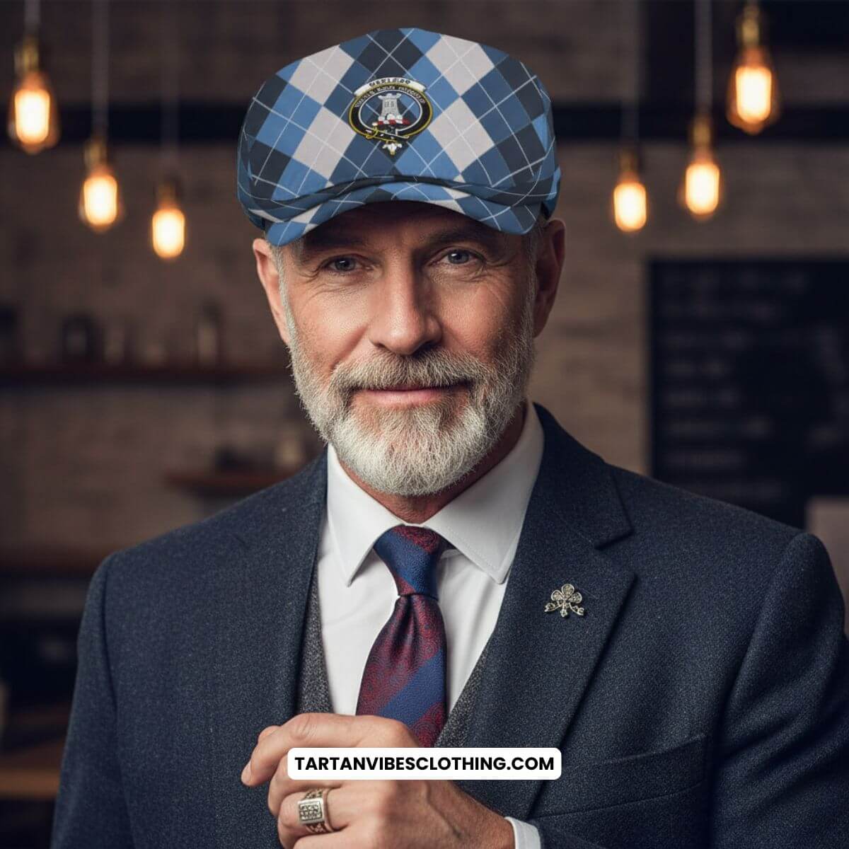 MacLean (McLean) Scottish Family Crest Flat Cap, Jeff Cap Scotland National Argyle Classic Style