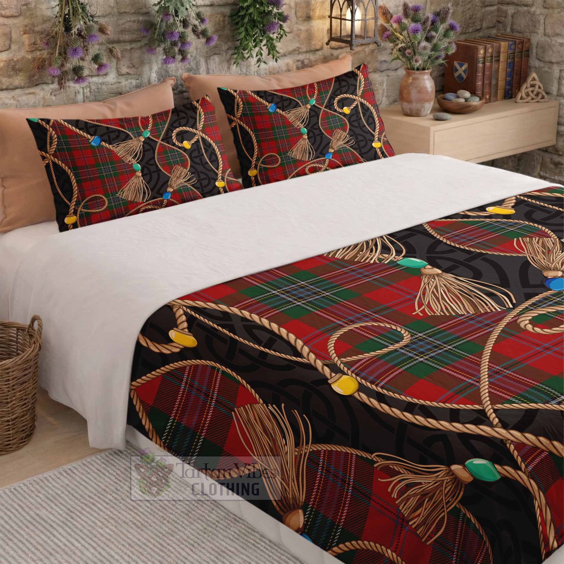 MacLean (McLean) Scottish Tartan Twisted Ropes Stylized Bedding Set - Tartan Vibes Clothing