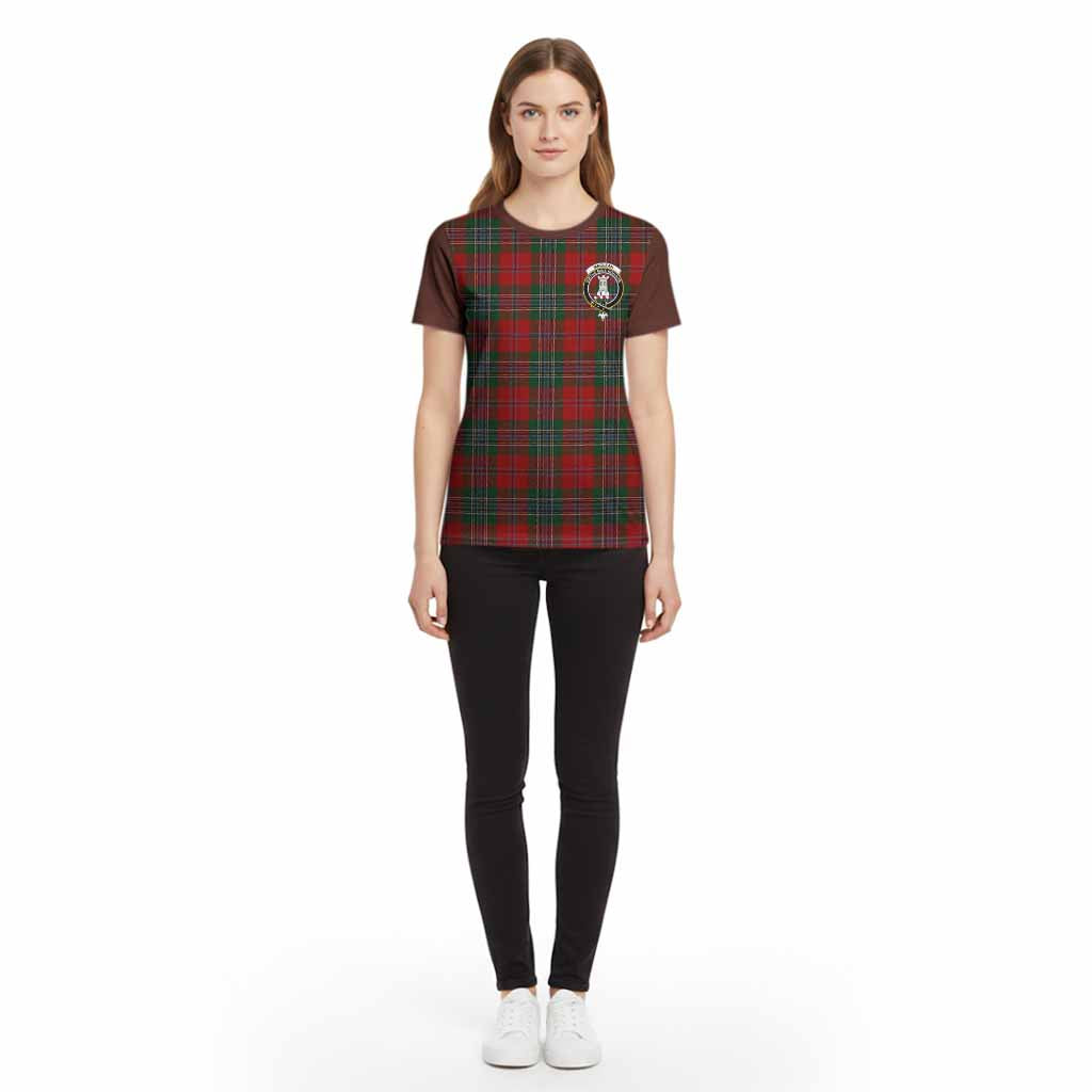 MacLean (McLean) Tartan Accent Cotton T-shirt with Family Crest
