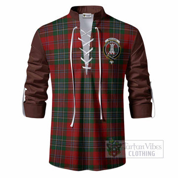 MacLean (McLean) Tartan Accent Ghillie Shirt with Family Crest