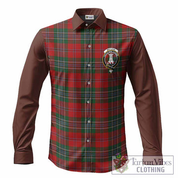 MacLean (McLean) Tartan Accent Long Sleeve Button Shirts with Family Crest