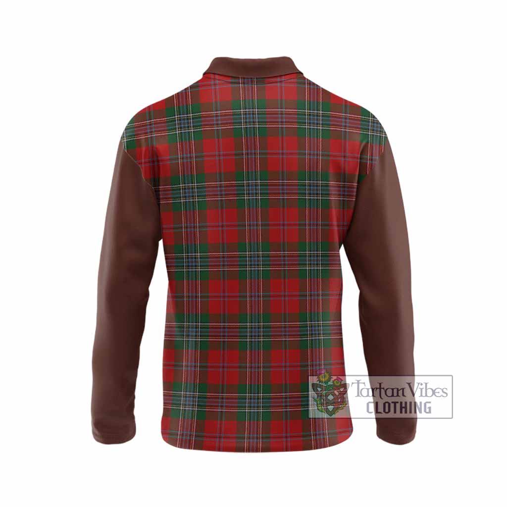 MacLean (McLean) Tartan Accent Long Sleeve Polo Shirt with Family Crest