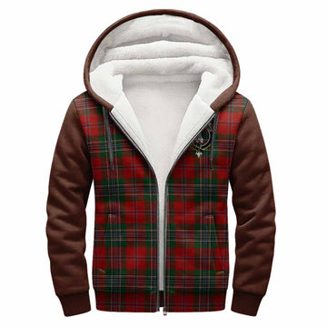 MacLean (McLean) Tartan Accent Sherpa Hoodie with Family Crest