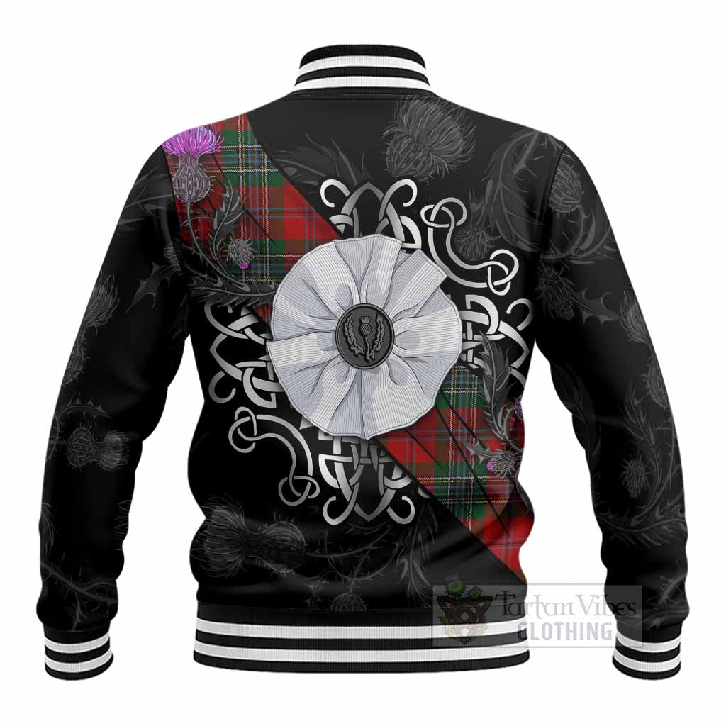 MacLean (McLean) Tartan Baseball Jacket Jacobite White Rose - Tartan Vibes Clothing