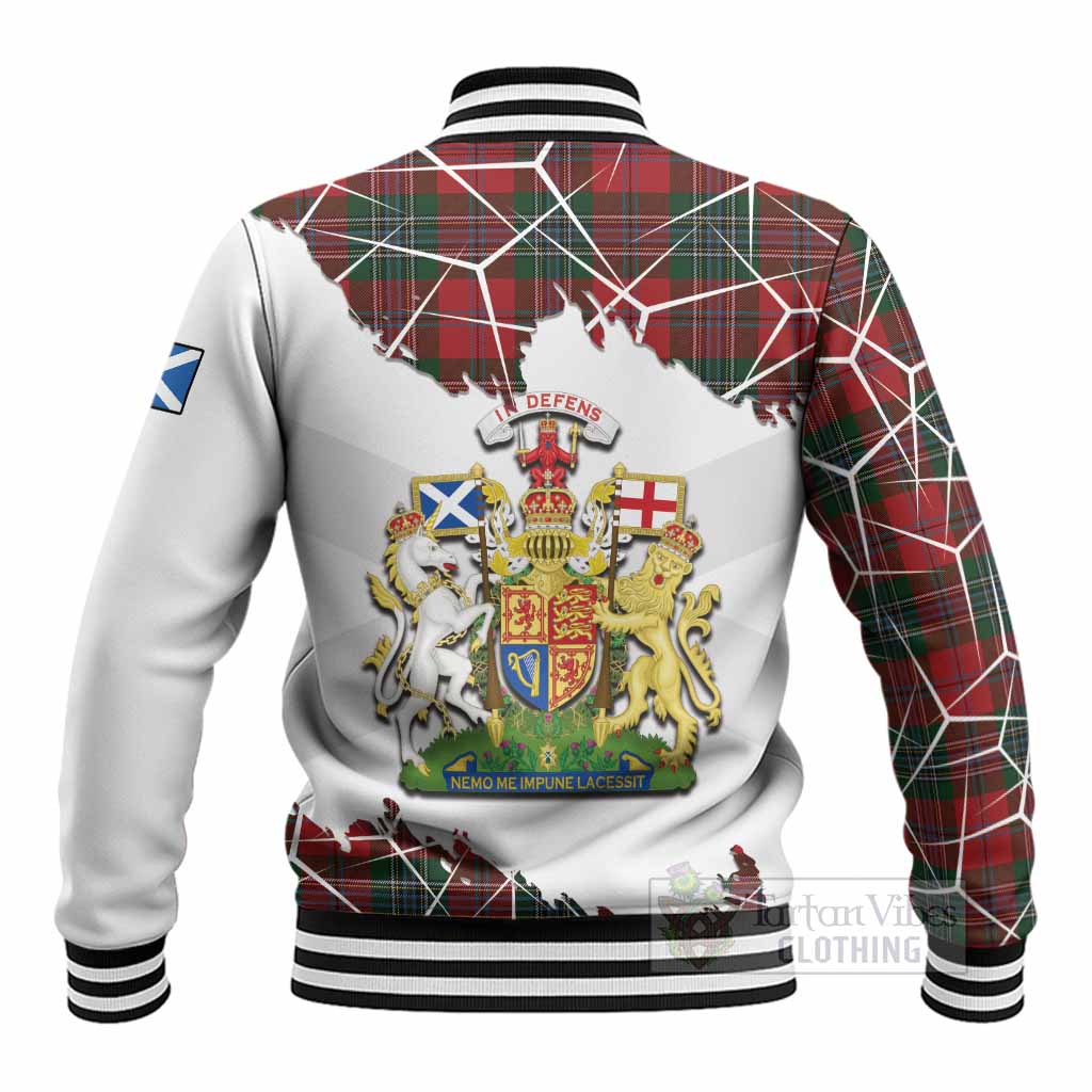 MacLean (McLean) Tartan Baseball Jacket with Family Crest and Lion Rampant Grunge Style