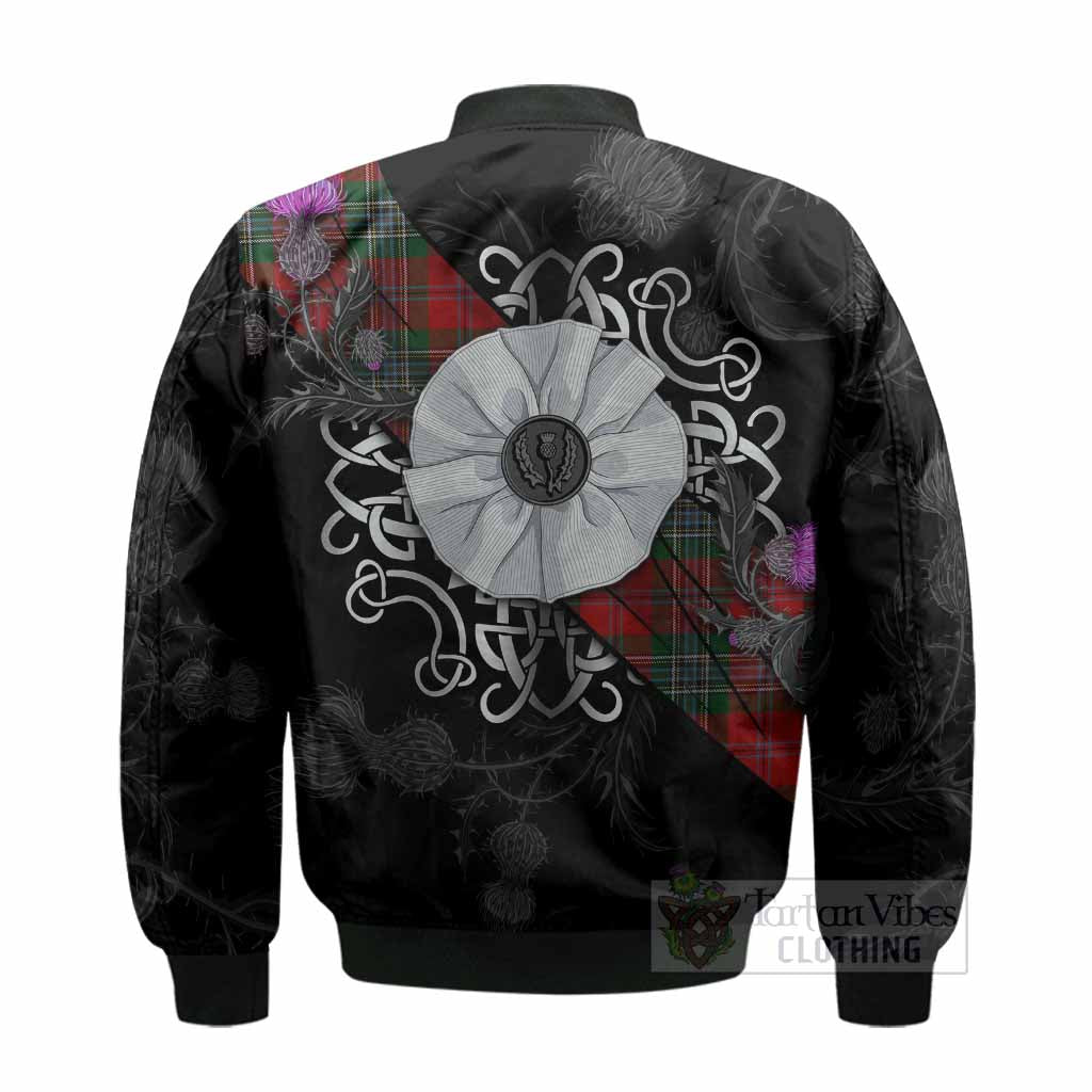 MacLean (McLean) Tartan Bomber Jacket Jacobite White Rose - Tartan Vibes Clothing
