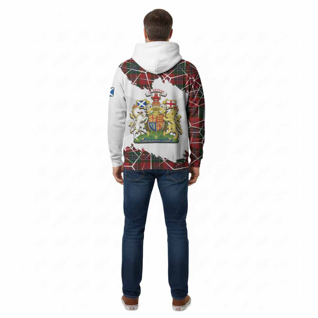 MacLean (McLean) Tartan Cotton Hoodie with Family Crest and Lion Rampant Grunge Style