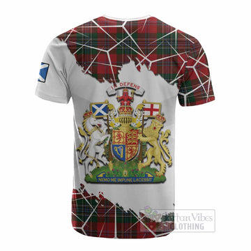 MacLean (McLean) Tartan Cotton T-shirt with Family Crest and Lion Rampant Grunge Style