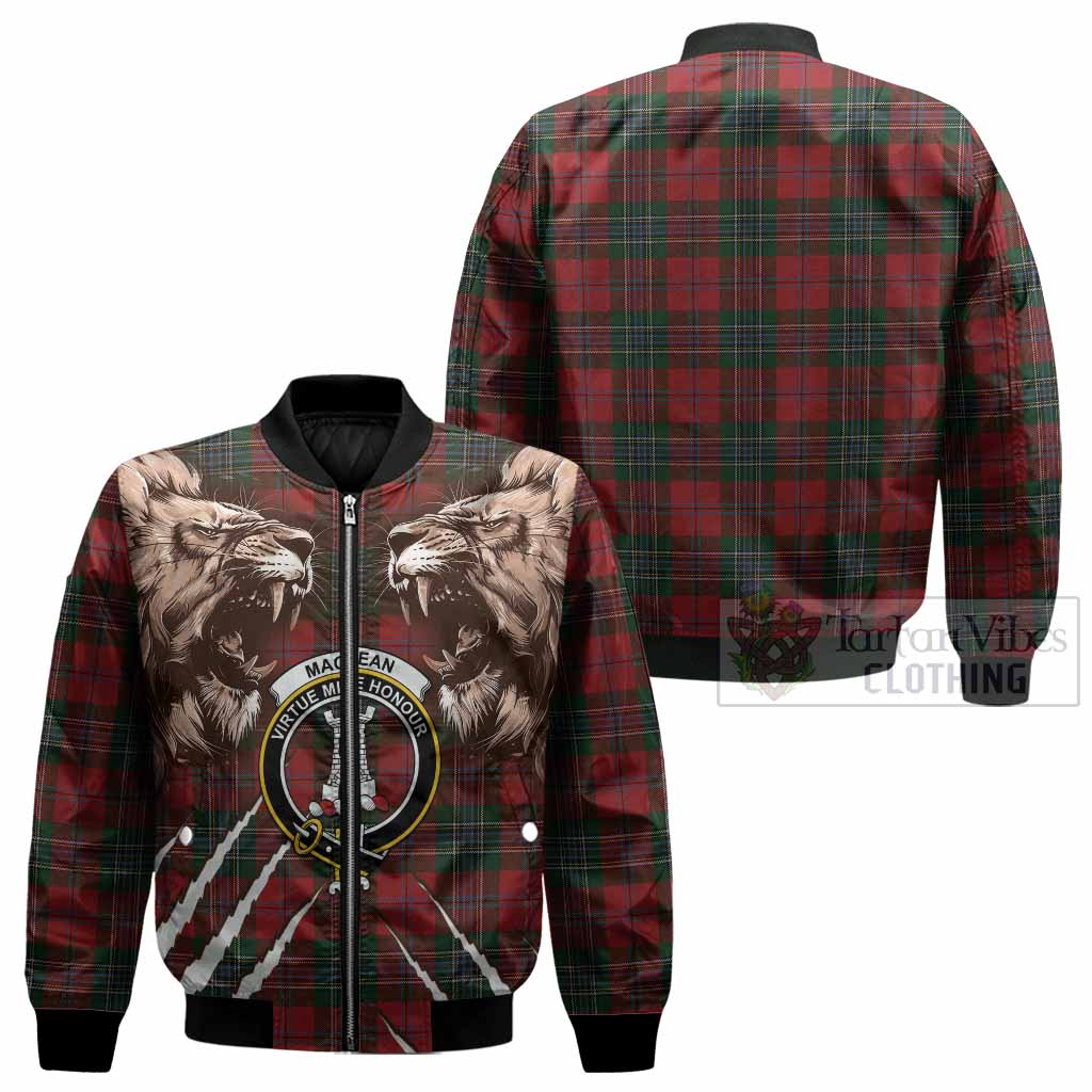 MacLean (McLean) Tartan Crest Bomber Jacket Ferocious Lion Style