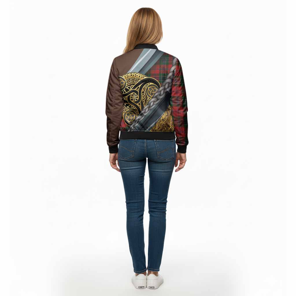 MacLean (McLean) Tartan Crest Bomber Jacket Scottish Triskele Celtic