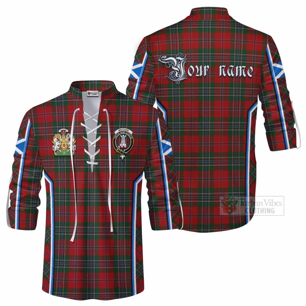 MacLean (McLean) Tartan Crest Ghillie Kilt Shirt Scotland Coat of Arm Flag Style - Tartan Vibes Clothing
